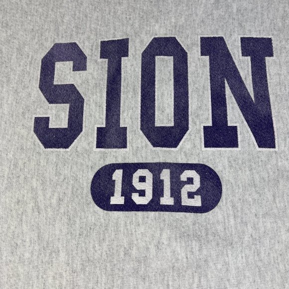VTG Notre Dame de Sion 1912 Sweatshirt Extra Large Grey & Purple Faded Crewneck - Picture 5 of 14